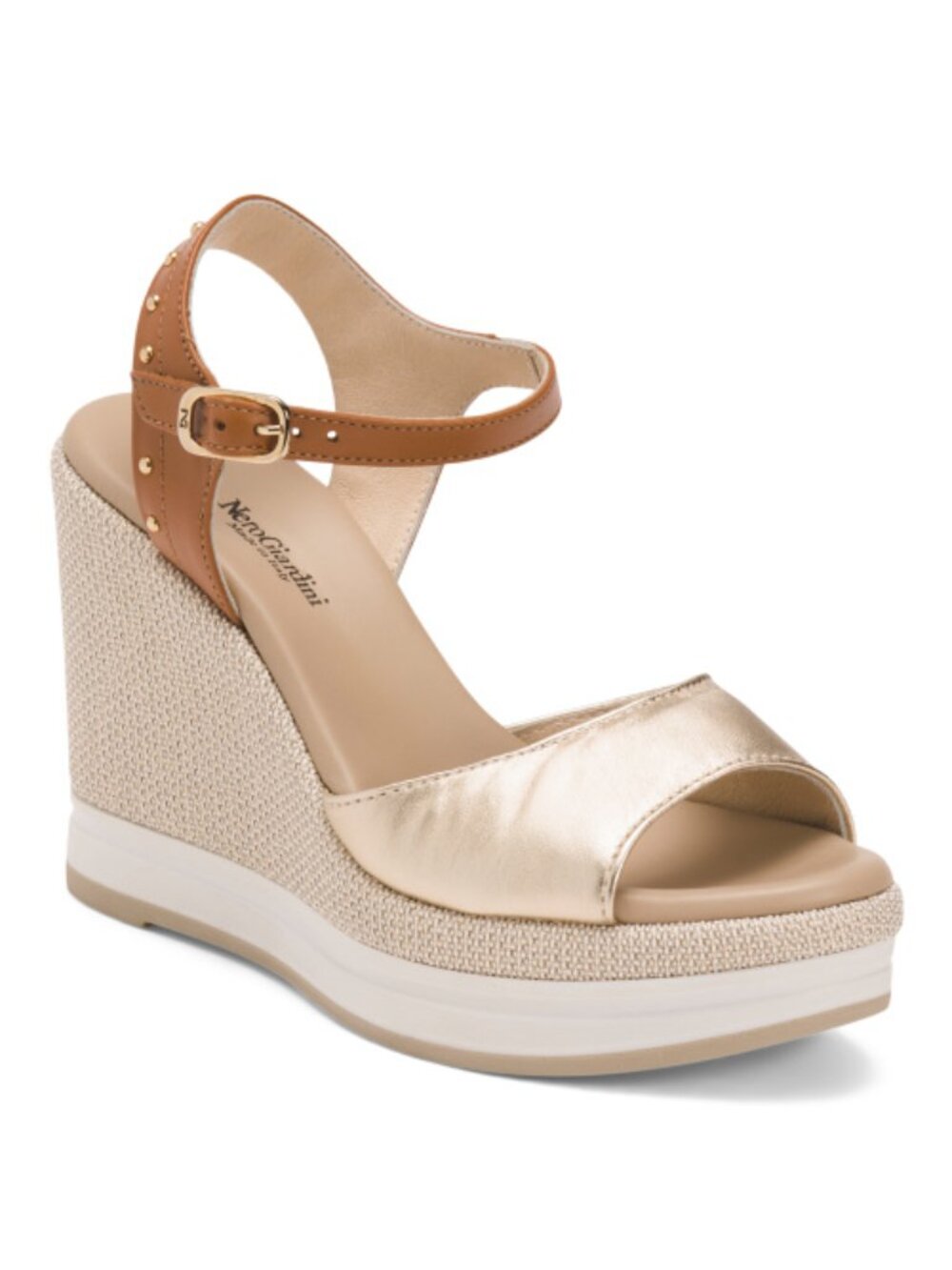 NEROGIARDINI Made In Italy Leather Wedge Sandals